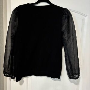 Elegant Black Sheer Sleeve Top